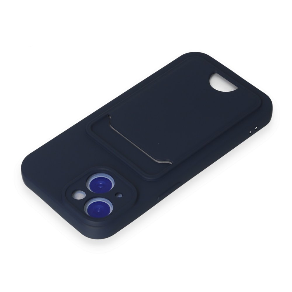  iPhone 14 Kılıf Kelvin Kartvizitli Silikon - Lacivert