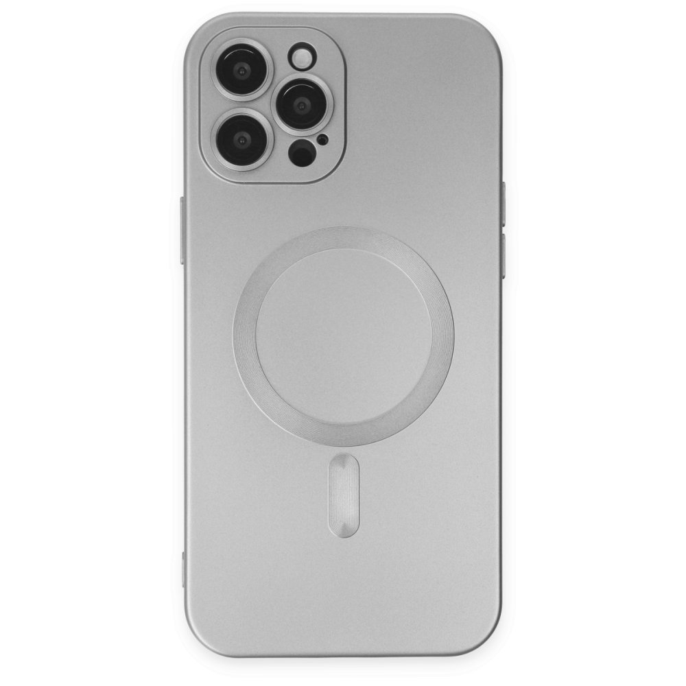  iPhone 12 Pro Max Kılıf Moshi Lens Magneticsafe Silikon - Gümüş