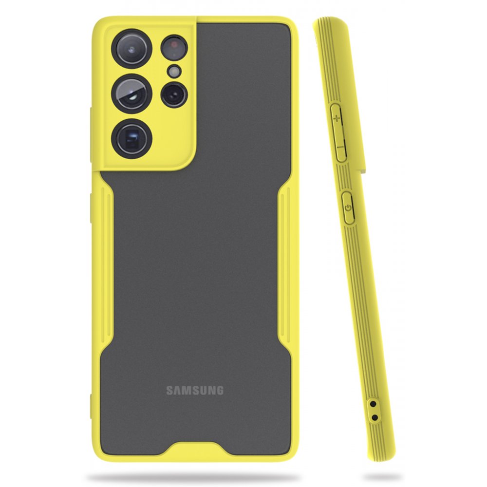  Samsung Galaxy S21 Ultra Kılıf Platin Silikon - Sarı