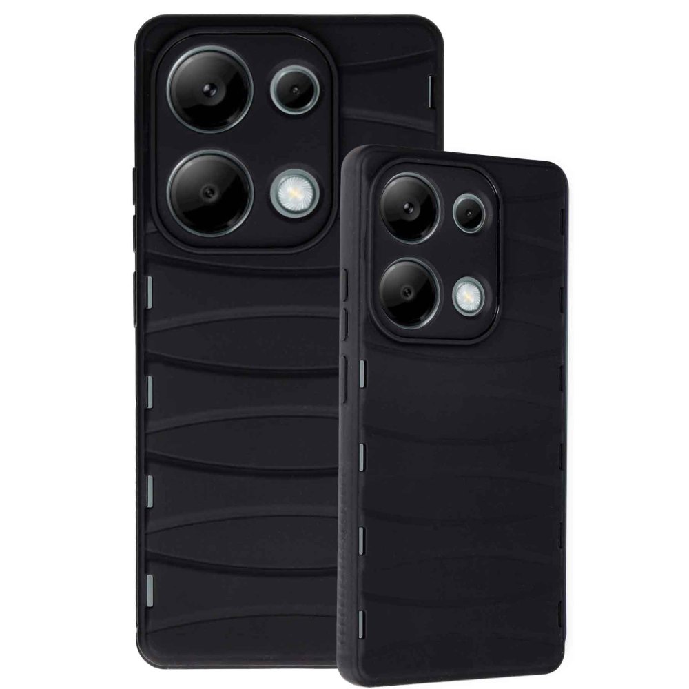  Xiaomi Poco M6 Pro 4G Kılıf Bibercas Silikon Kapak - Siyah