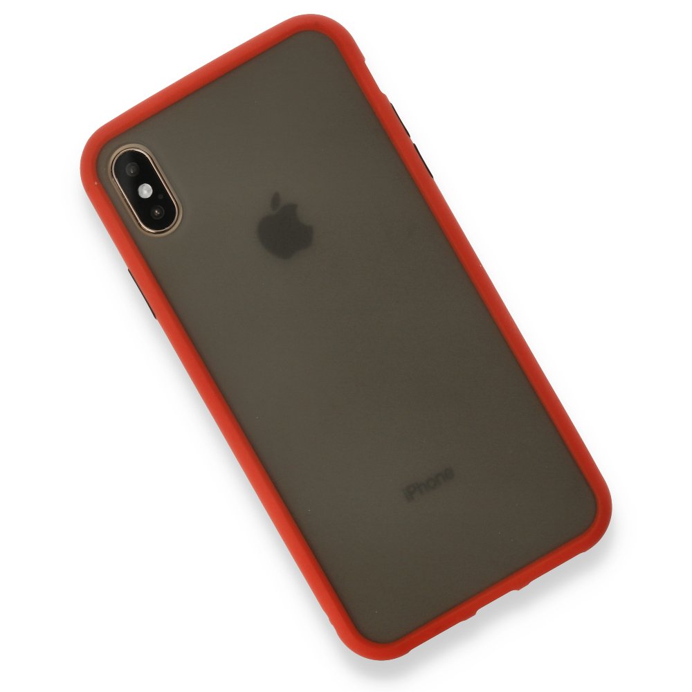  iPhone XS Max Kılıf Montreal Silikon Kapak - Kırmızı
