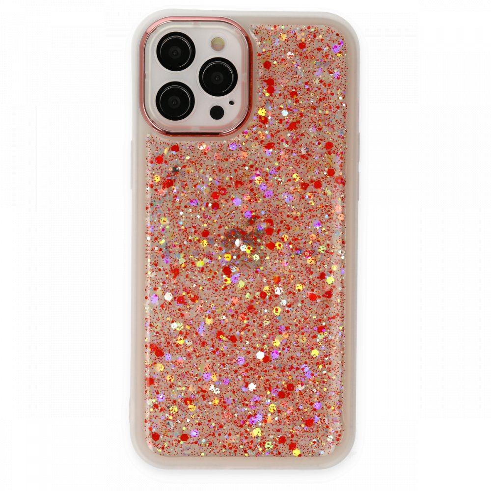  iPhone 12 Pro Max Kılıf Neon Light Silikon - Kırmızı