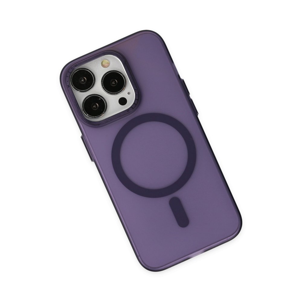  iPhone 14 Pro Kılıf Lodos Magneticsafe Mat Kapak - Mor