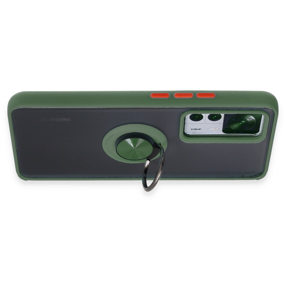 Xiaomi Mi 12T Kılıf Montreal Yüzüklü Silikon Kapak - Yeşil  Xiaomi Mi 12T Kılıf Montreal Yüzüklü Silikon Kapak - Yeşil