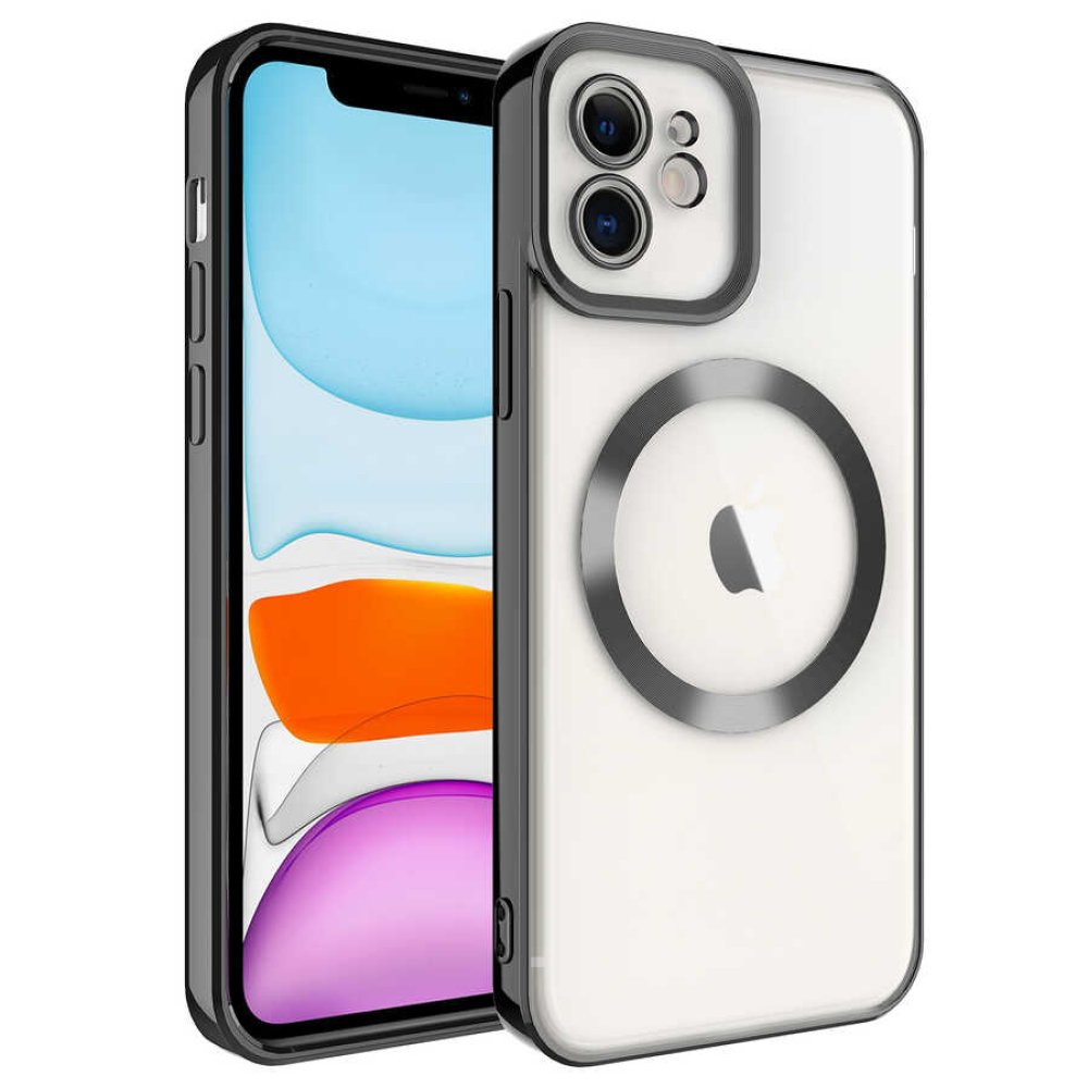  iPhone 12 Kılıf Kross Magneticsafe Kapak - Siyah