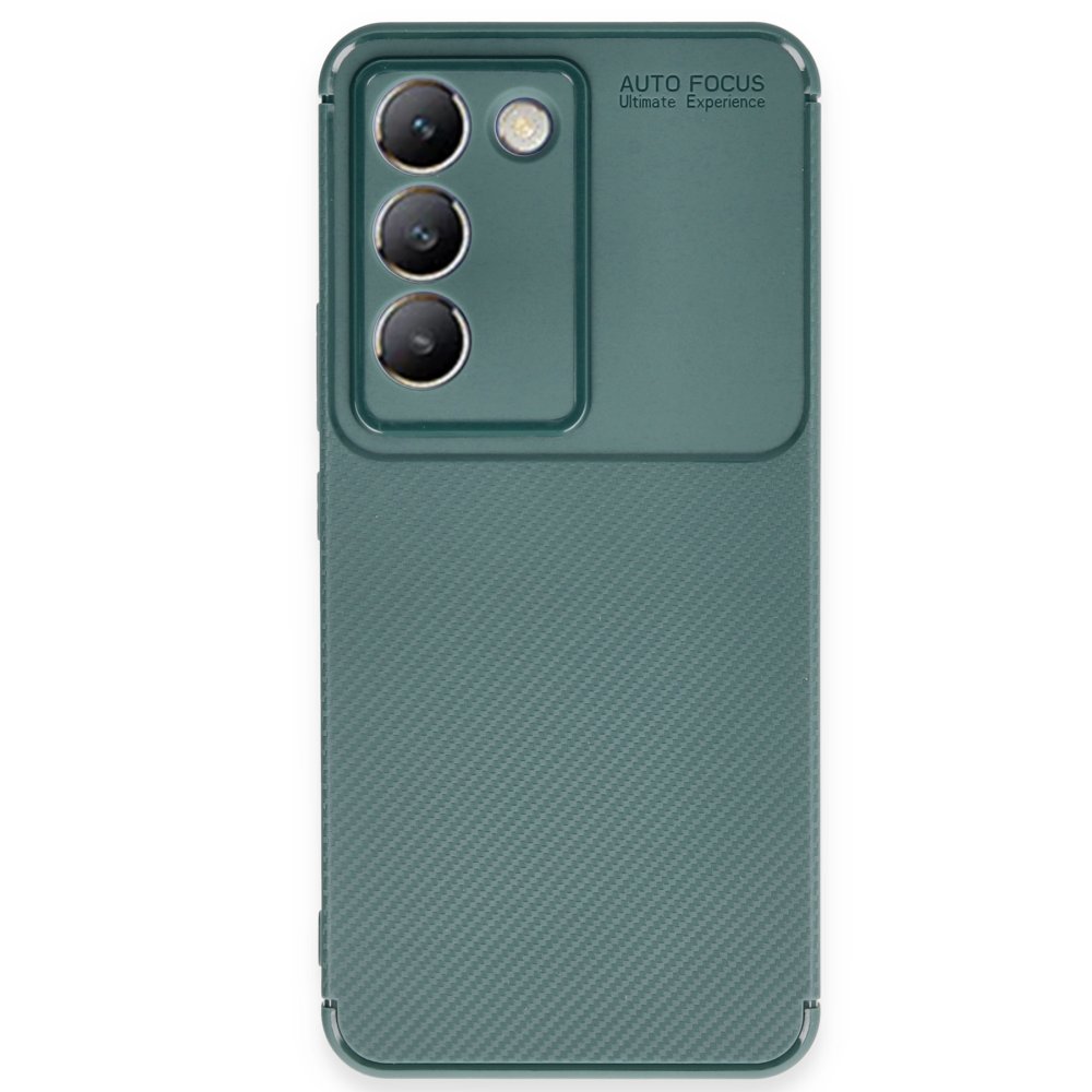 Vivo V30 Lite 4G Kılıf Auto Focus Karbon Kapak - Koyu Yeşil Vivo V30 Lite 4G Kılıf Auto Focus Karbon Kapak - Koyu Yeşil