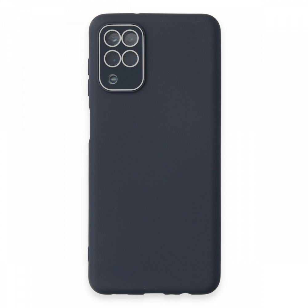  Samsung Galaxy M32 Kılıf Lansman Glass Kapak - Lacivert