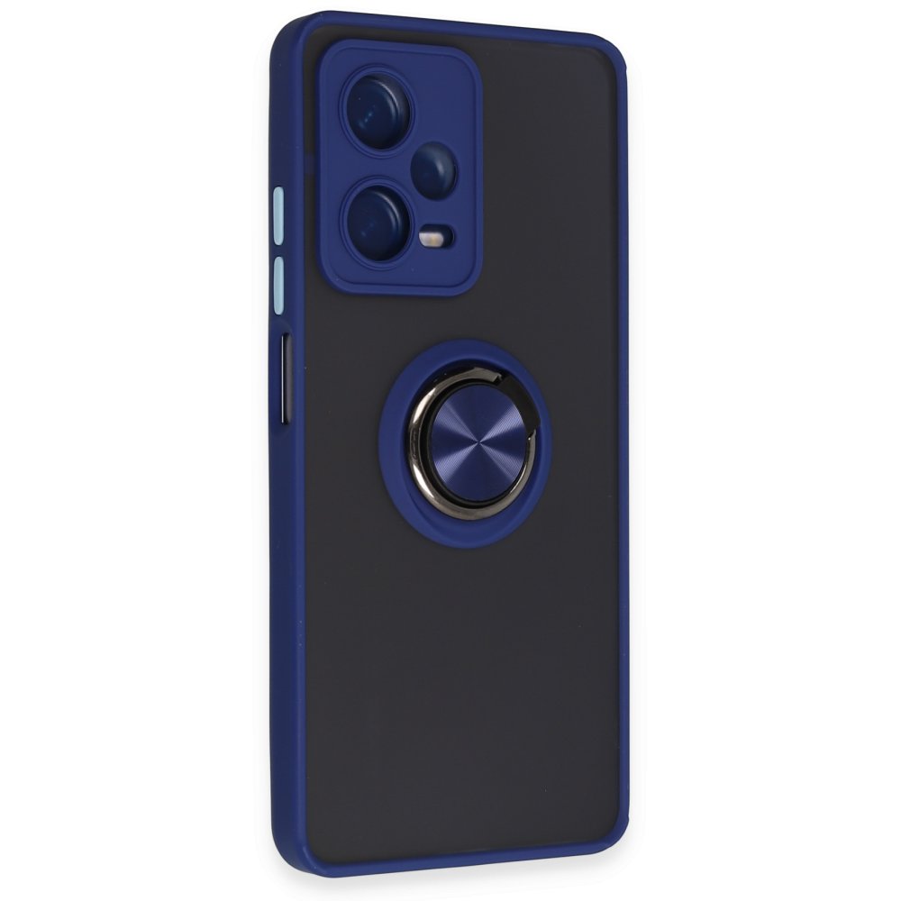 Redmi Note 12 5G Kılıf Montreal Yüzüklü Silikon Kapak - Lacivert Redmi Note 12 5G Kılıf Montreal Yüzüklü Silikon Kapak - Lacivert
