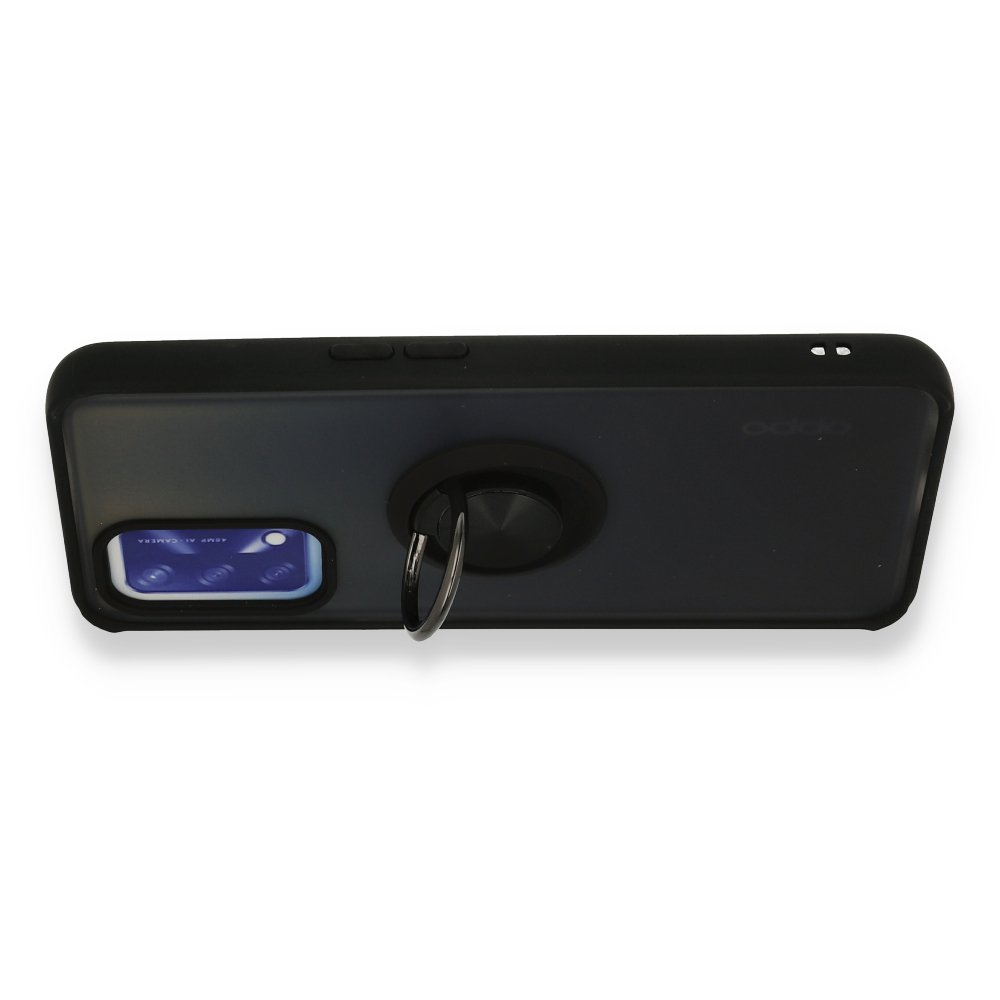 Oppo A74 4G Kılıf Montreal Yüzüklü Silikon Kapak - Siyah  Oppo A74 4G Kılıf Montreal Yüzüklü Silikon Kapak - Siyah