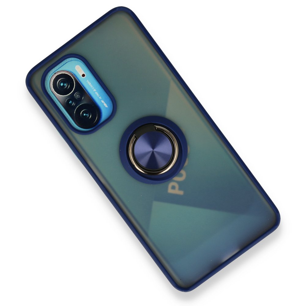 Redmi K40 Kılıf Montreal Yüzüklü Silikon Kapak - Lacivert Redmi K40 Kılıf Montreal Yüzüklü Silikon Kapak - Lacivert