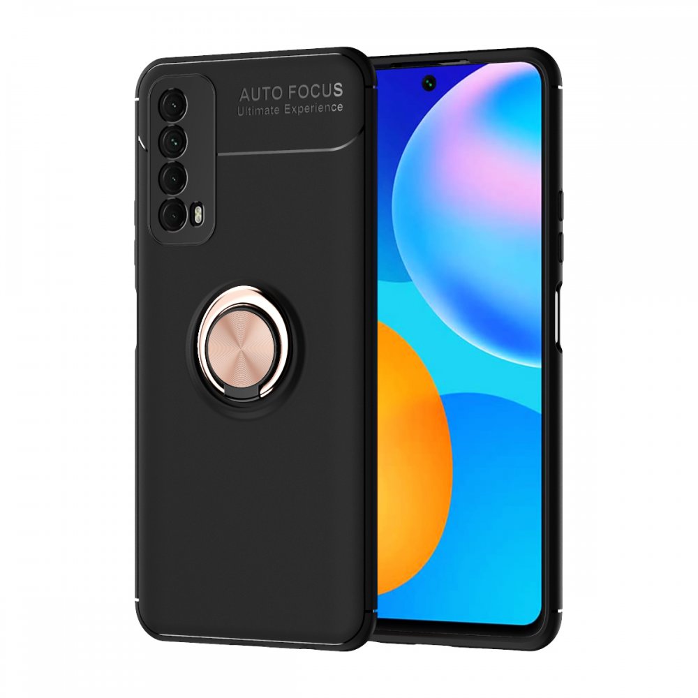 Huawei P Smart 2021 Kılıf Range Yüzüklü Silikon - Siyah-Gold  Huawei P Smart 2021 Kılıf Range Yüzüklü Silikon - Siyah-Gold