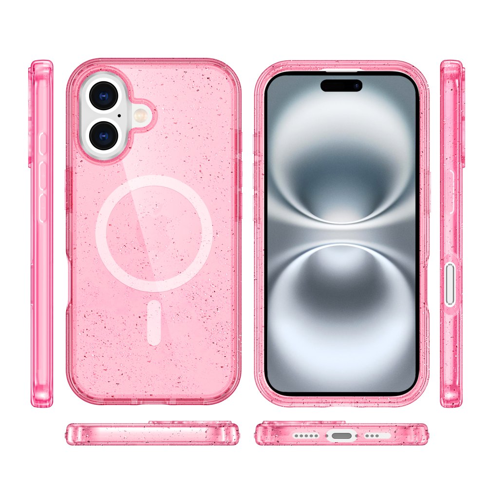 iPhone 16 Plus Kılıf Glow Magsafe Kapak - Pembe  iPhone 16 Plus Kılıf Glow Magsafe Kapak - Pembe