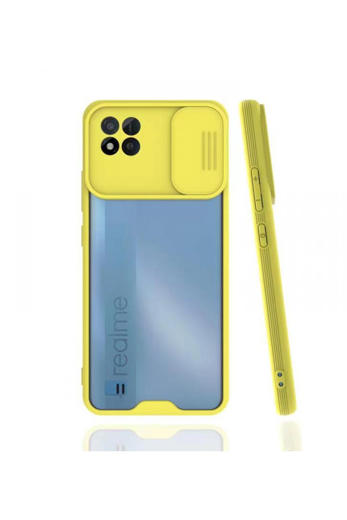 Realme C11 2021 Kılıf Platin Kamera Koruma Silikon - Sarı  Realme C11 2021 Kılıf Platin Kamera Koruma Silikon - Sarı