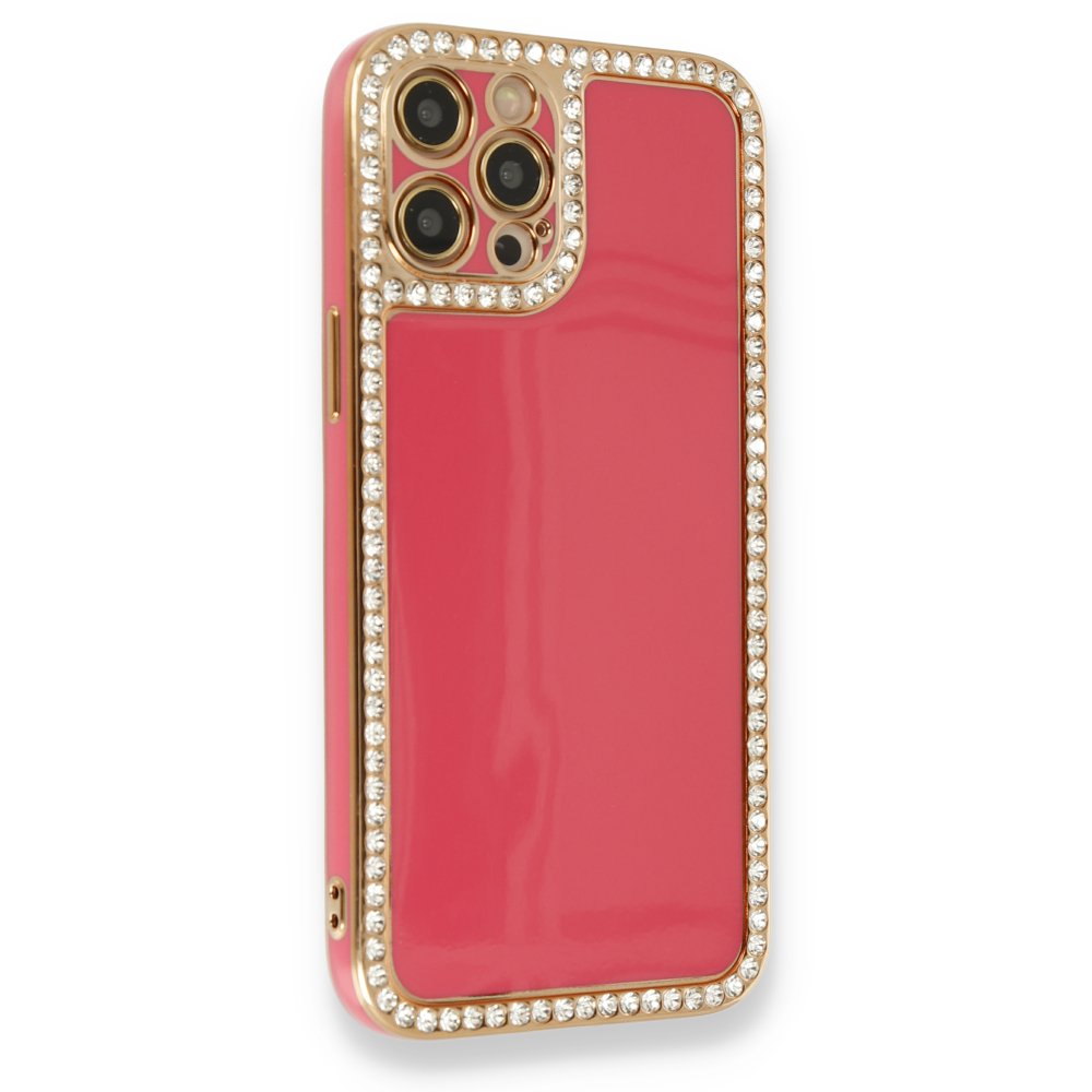 iPhone 12 Pro Kılıf Solo Taşlı Silikon - Pembe iPhone 12 Pro Kılıf Solo Taşlı Silikon - Pembe