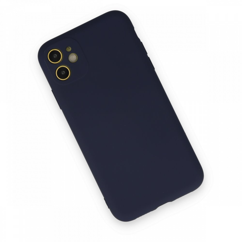  iPhone 11 Kılıf Nano içi Kadife Silikon - Lacivert