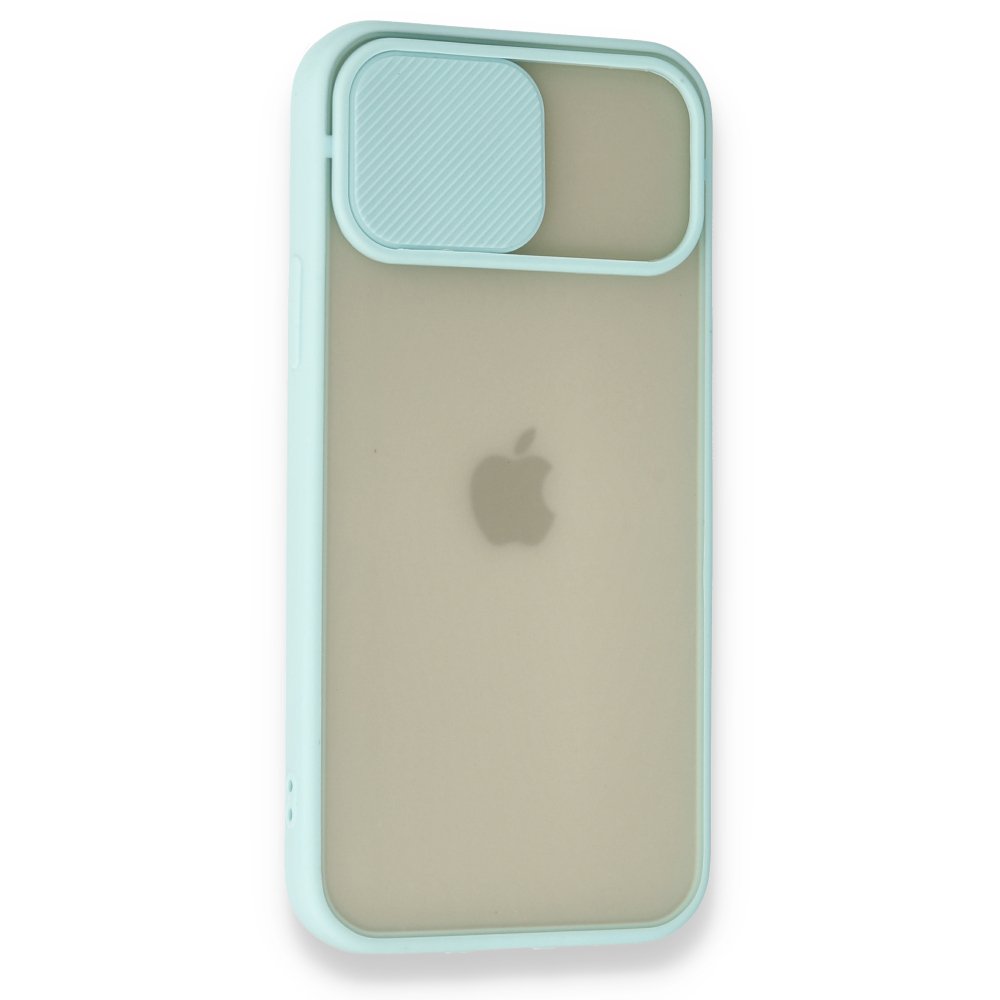  iPhone 12 Pro Kılıf Palm Buzlu Kamera Sürgülü Silikon - Turkuaz