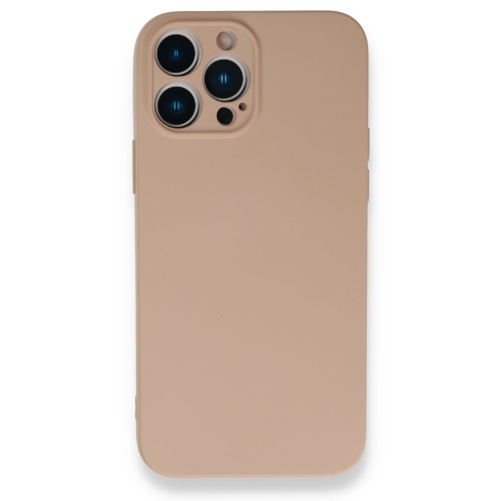  iPhone 13 Pro Kılıf Nano içi Kadife Silikon - Pudra