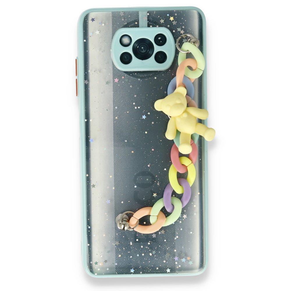  Xiaomi Pocophone X3 Kılıf Ayıcıklı Silikon - Yeşil