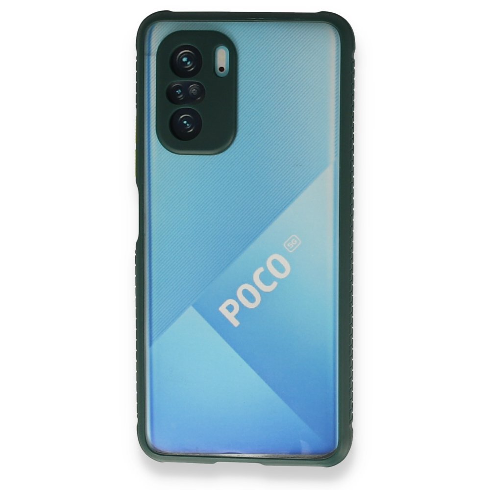 Redmi K40 Kılıf Miami Şeffaf Silikon - Koyu Yeşil