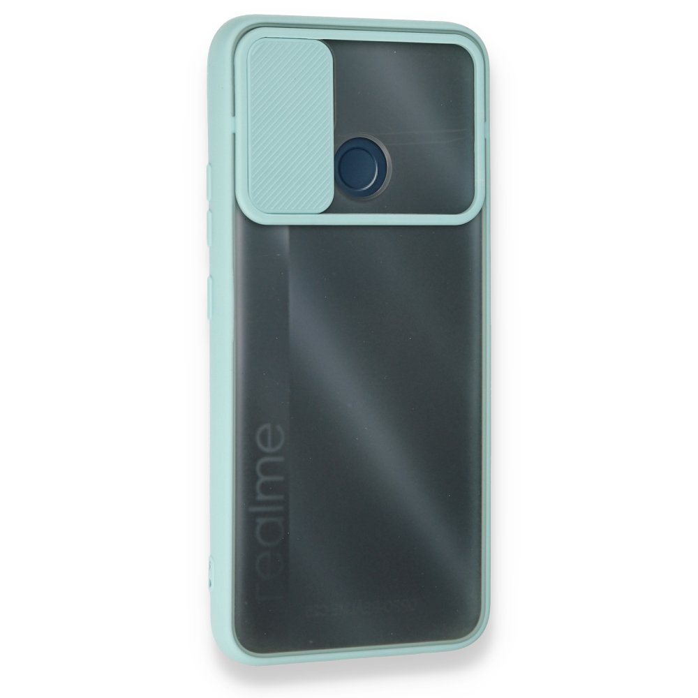  Realme C25s Kılıf Palm Buzlu Kamera Sürgülü Silikon - Turkuaz