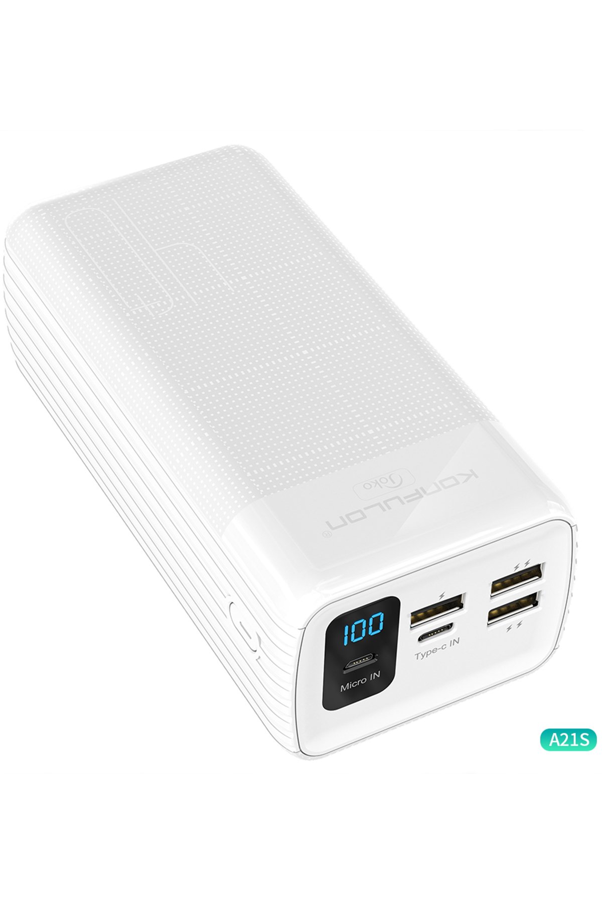 Konfulon A21S Led Işıklı Powerbank 40.000 mAh - Beyaz