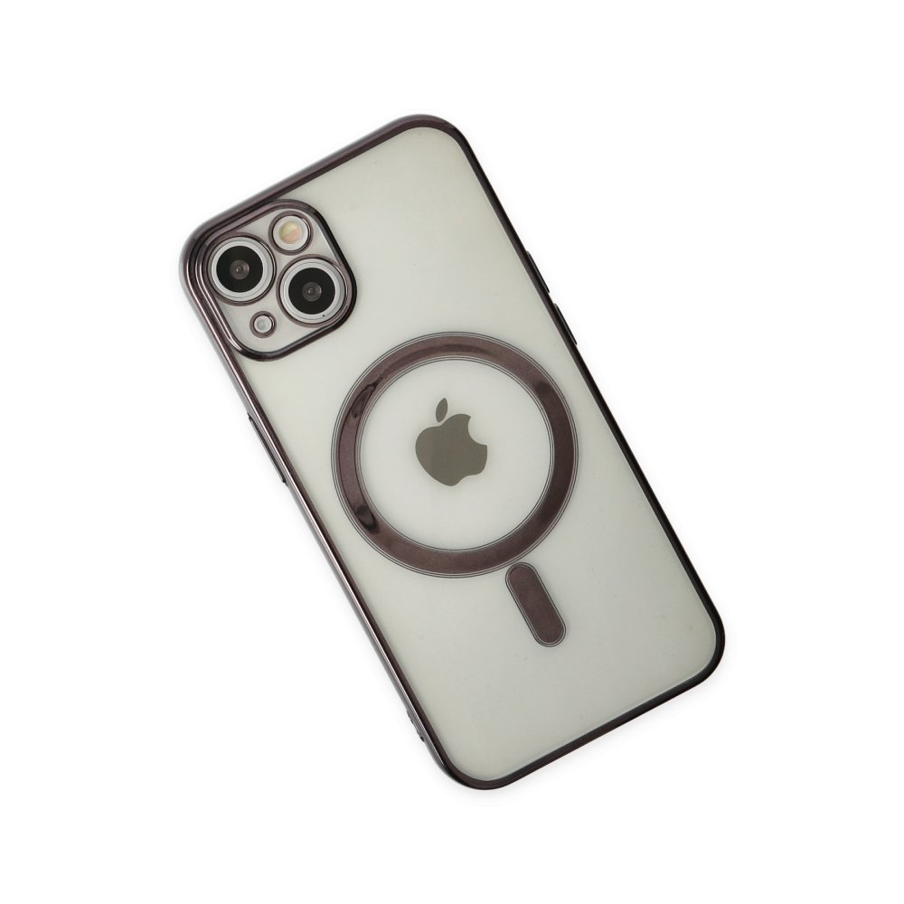  iPhone 14 Plus Kılıf Magneticsafe Lazer Silikon - Siyah