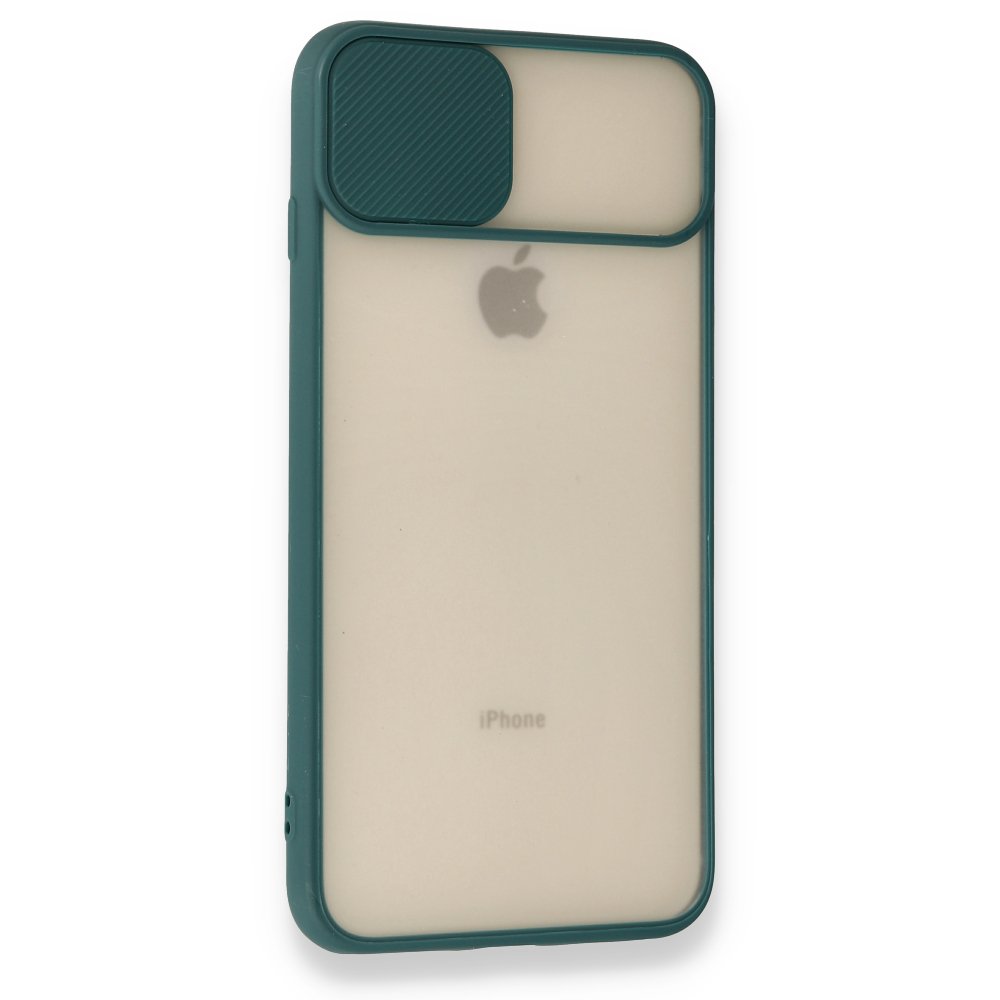 iPhone 8 Plus Kılıf Palm Buzlu Kamera Sürgülü Silikon - Yeşil iPhone 8 Plus Kılıf Palm Buzlu Kamera Sürgülü Silikon - Yeşil