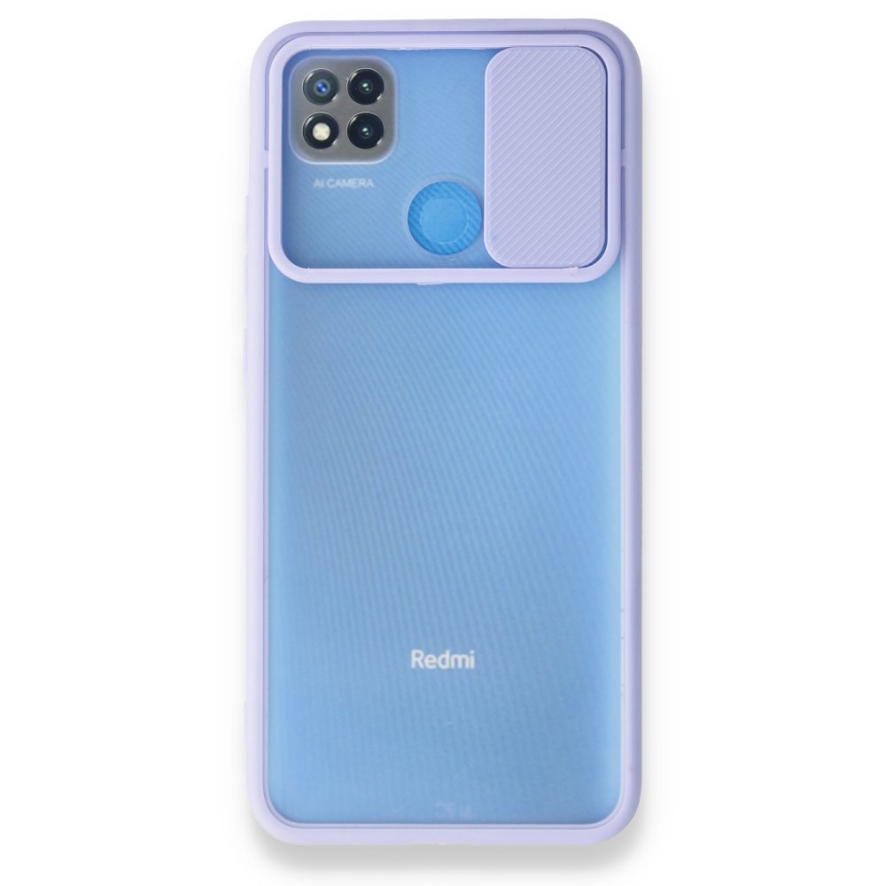 Redmi 9C Kılıf Palm Buzlu Kamera Sürgülü Silikon - Lila