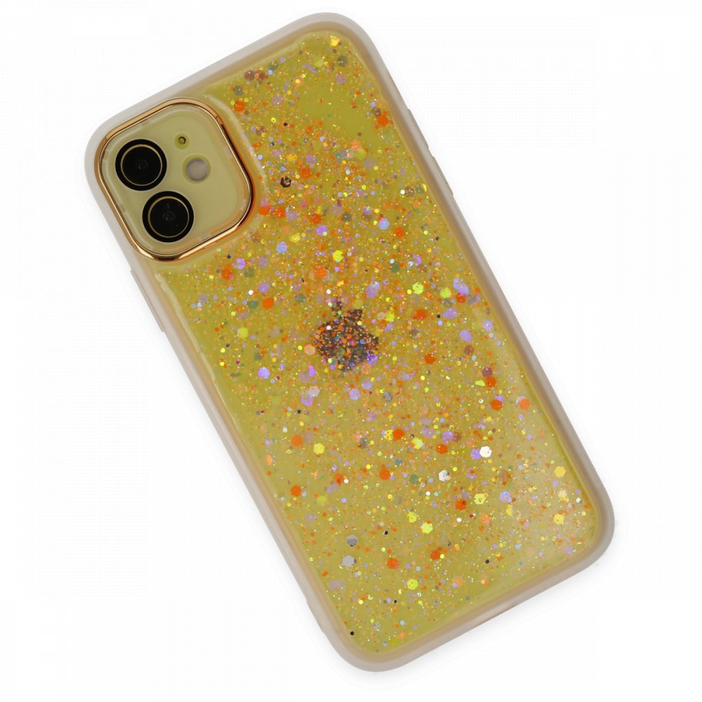 iPhone 12 Kılıf Neon Light Silikon - Turuncu