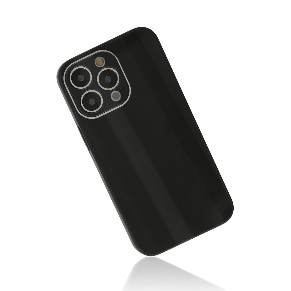 iPhone 14 Pro Kılıf Glass Kapak - Siyah  iPhone 14 Pro Kılıf Glass Kapak - Siyah