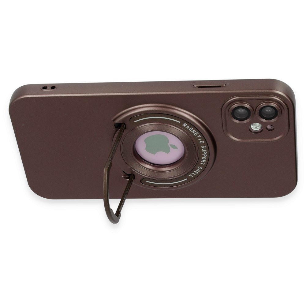 iPhone 12 Kılıf Lukka Magneticsafe Kapak - Kahverengi iPhone 12 Kılıf Lukka Magneticsafe Kapak - Kahverengi