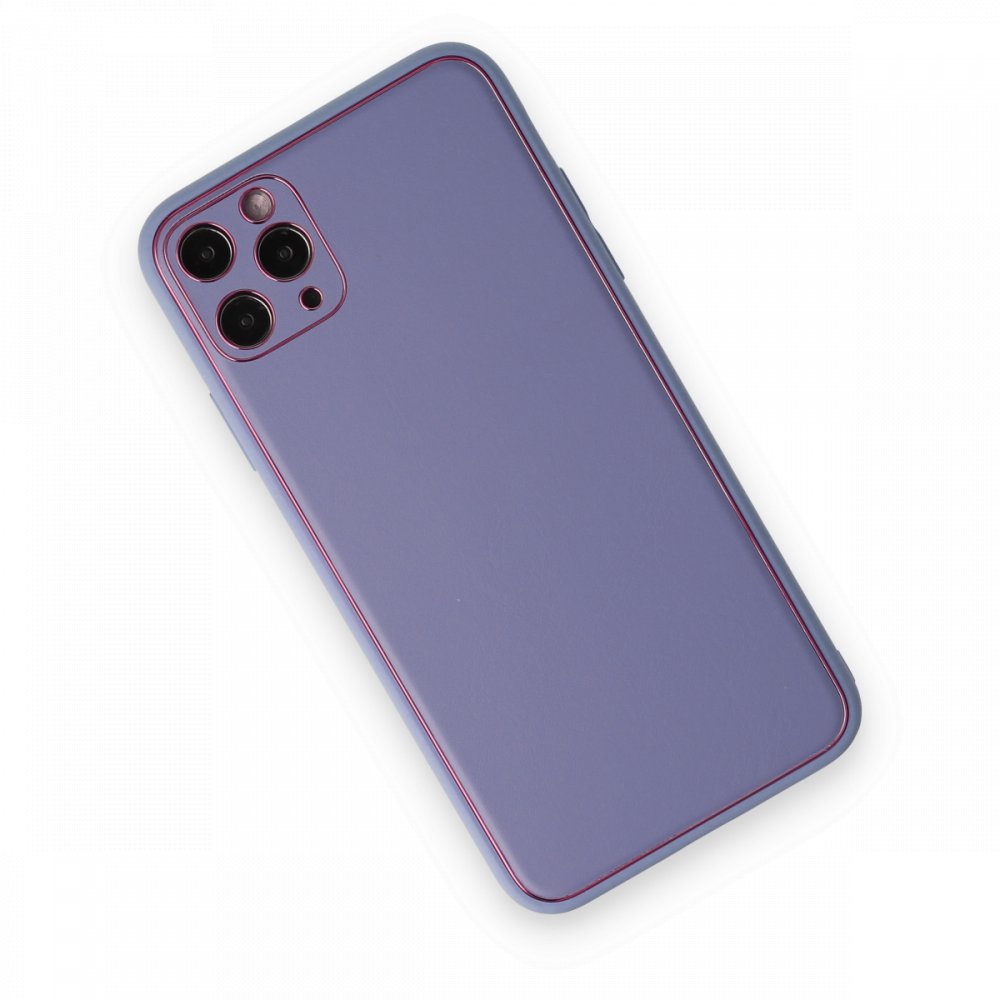 iPhone 11 Pro Max Kılıf Coco Deri Silikon Kapak - Açık Lila iPhone 11 Pro Max Kılıf Coco Deri Silikon Kapak - Açık Lila