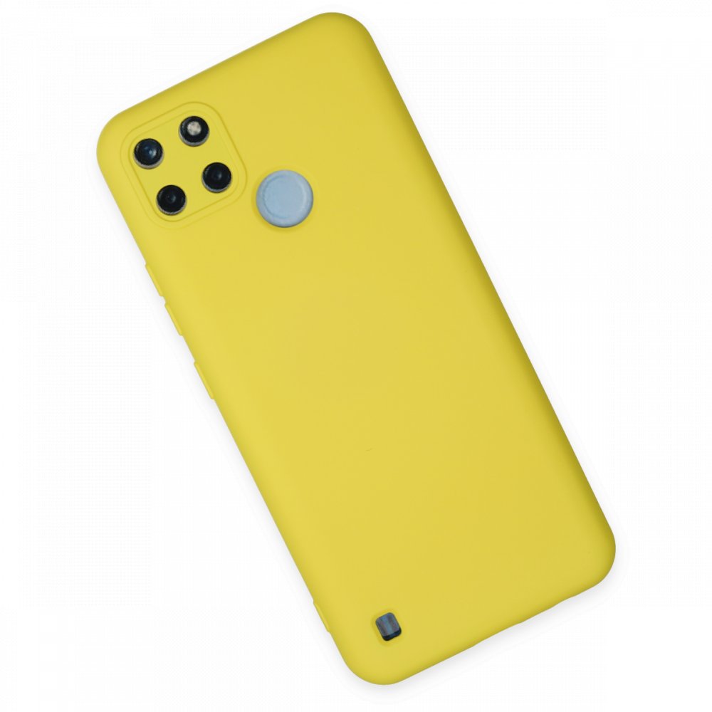  Realme C21Y Kılıf Nano içi Kadife Silikon - Sarı