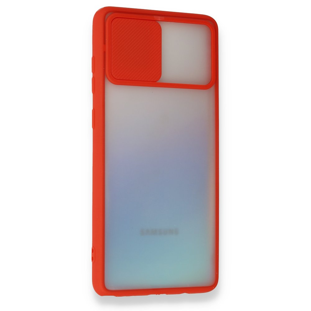  Samsung Galaxy A81 / Note 10 Lite Kılıf Palm Buzlu Kamera Sürgülü Silikon - Kırmızı