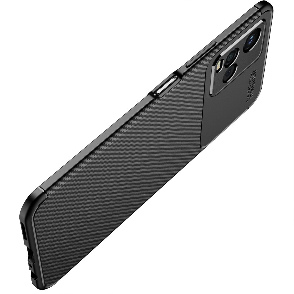 Vivo Y21 Kılıf Auto Focus Karbon Kapak - Siyah Vivo Y21 Kılıf Auto Focus Karbon Kapak - Siyah