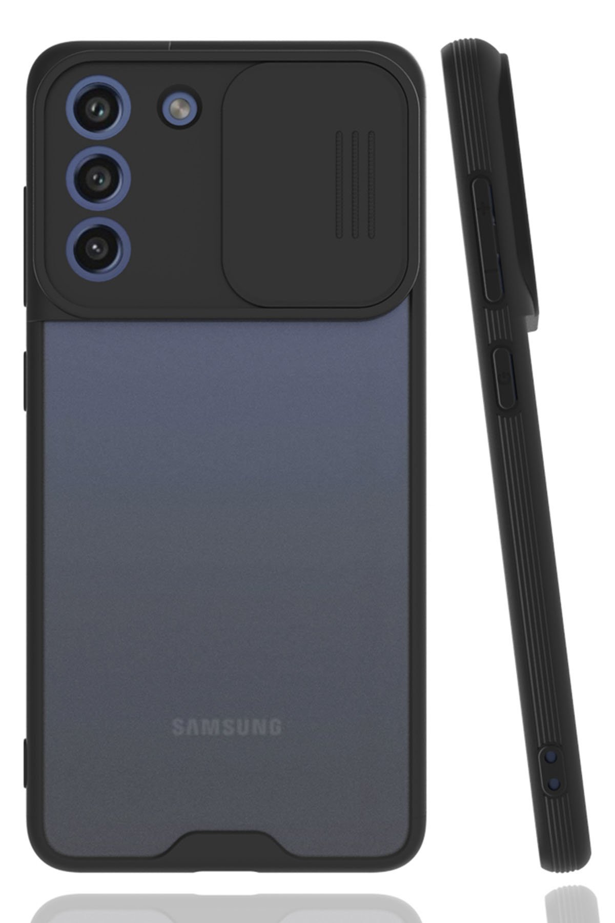  Samsung Galaxy S21 FE Kılıf Platin Kamera Koruma Silikon - Siyah