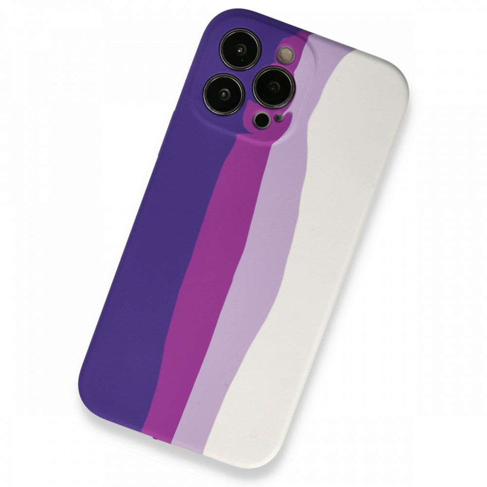 iPhone 13 Pro Kılıf Ebruli Lansman Silikon - Mor-Beyaz iPhone 13 Pro Kılıf Ebruli Lansman Silikon - Mor-Beyaz