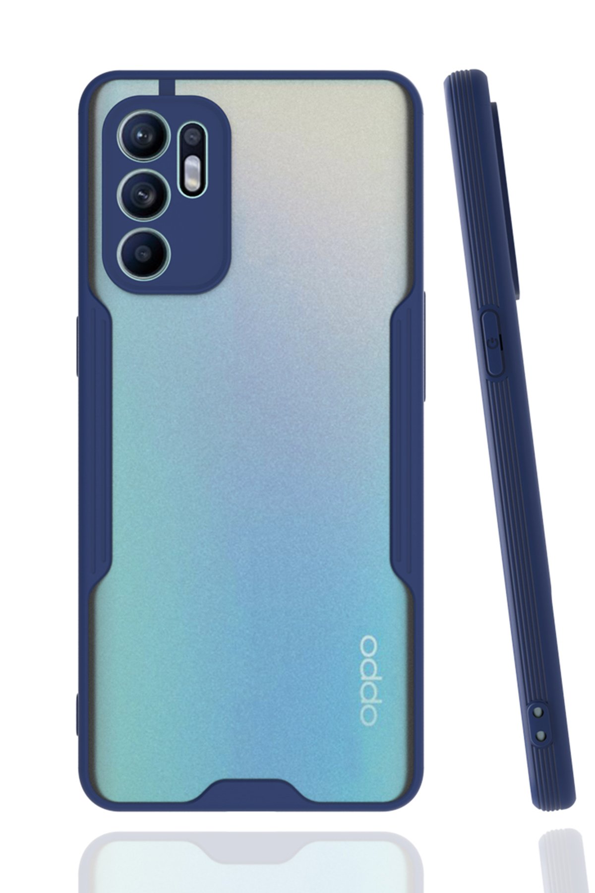  Oppo Reno 6 Kılıf Platin Silikon - Lacivert