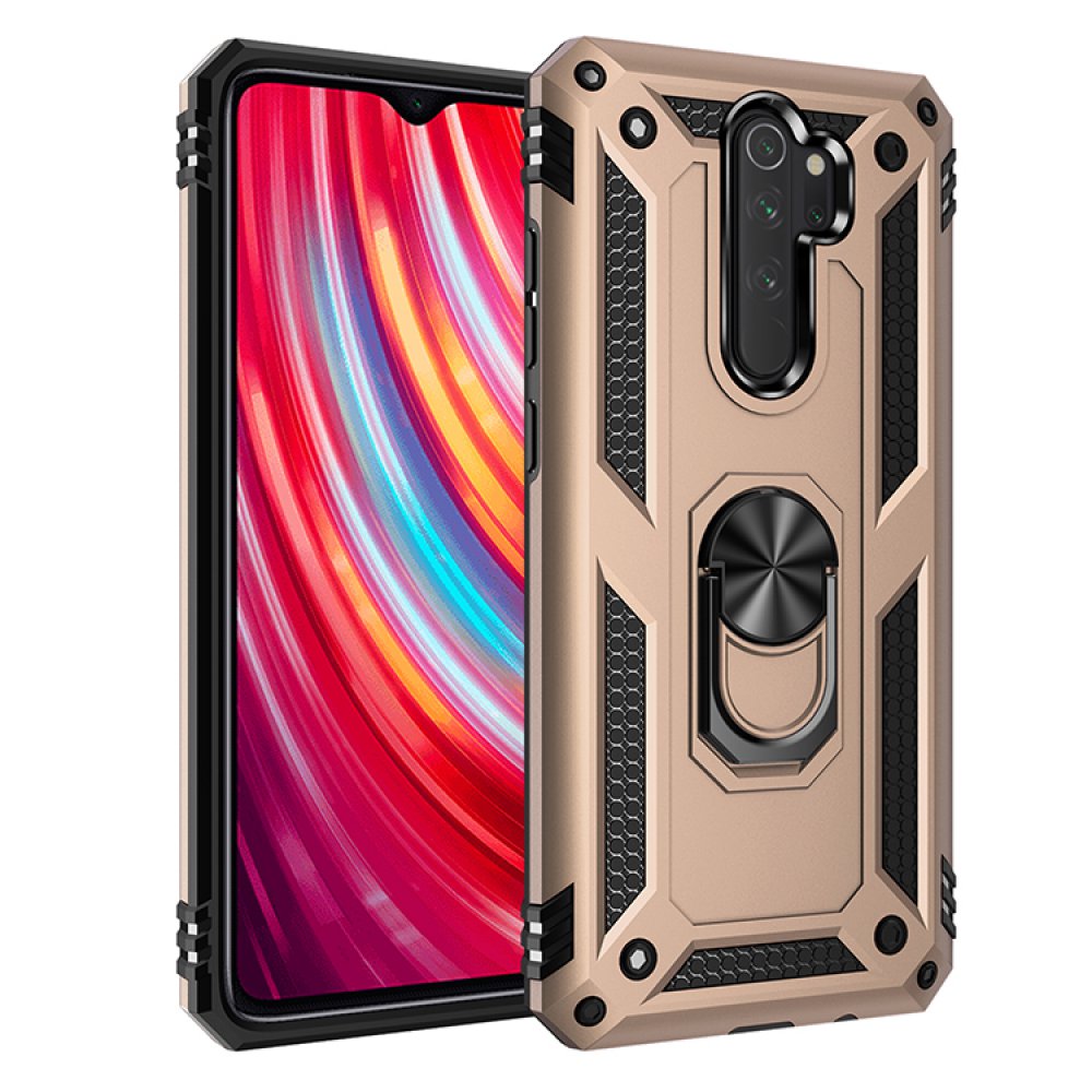 Redmi Note 8 Pro Kılıf Sofya Yüzüklü Silikon Kapak - Gold