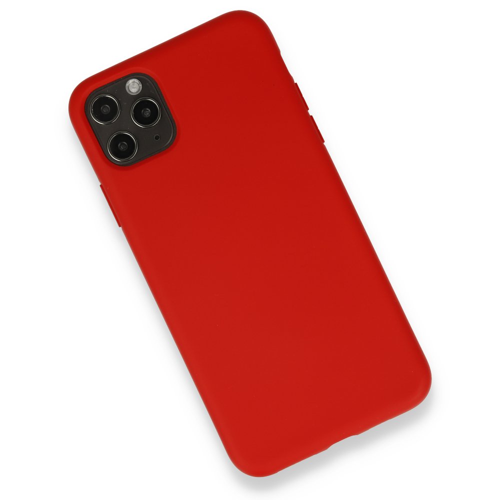  iPhone 11 Pro Max Kılıf Nano içi Kadife Silikon - Kırmızı