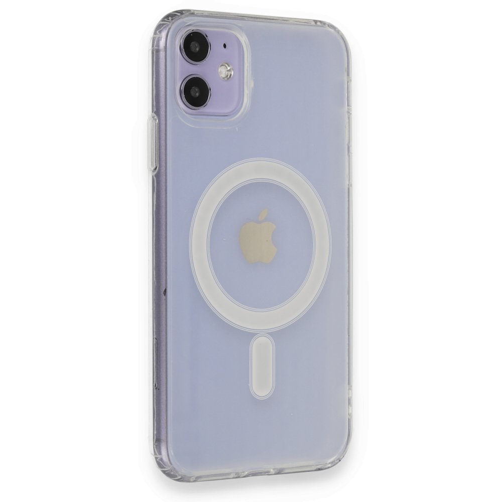  iPhone 11 Kılıf Matte Şeffaf Magneticsafe - Şeffaf