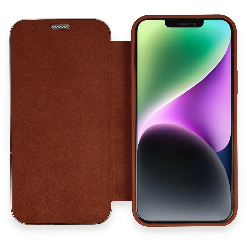  iPhone 11 Kılıf Dolpin Kapaklı - Kahverengi