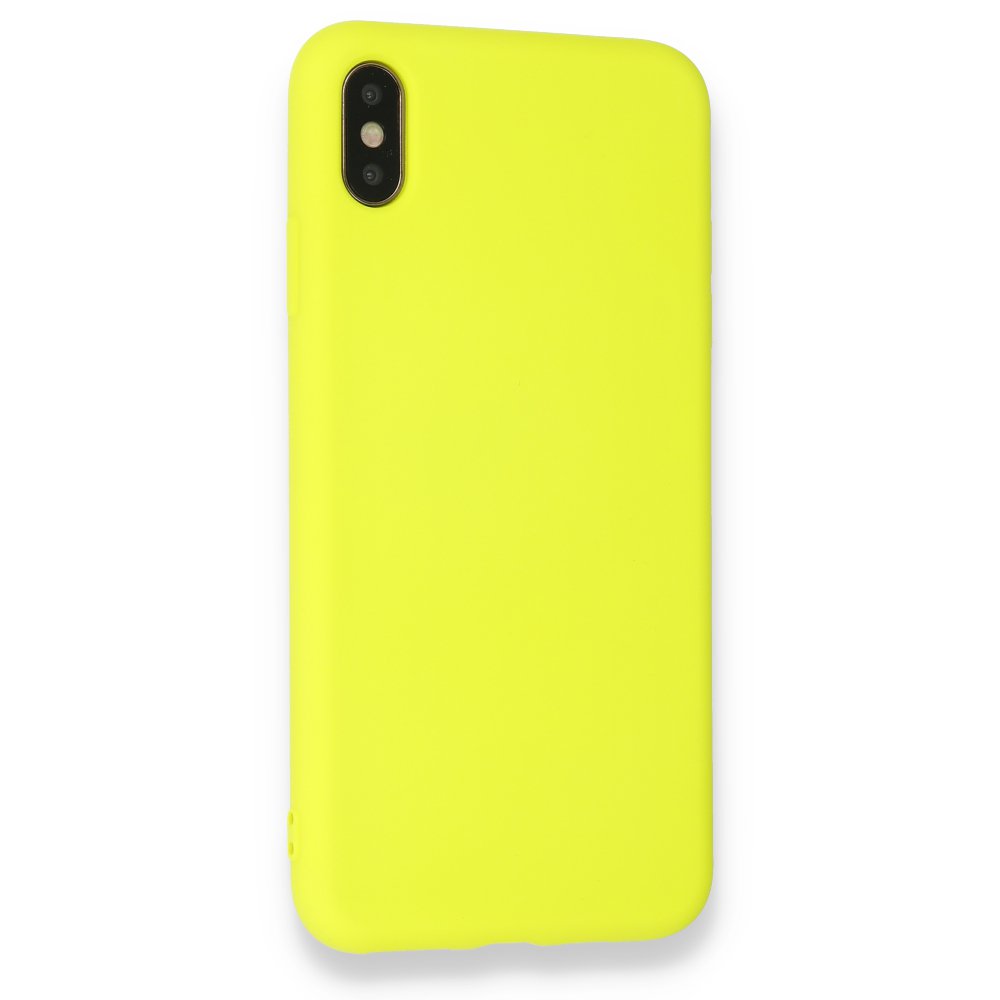  iPhone XS Kılıf Nano içi Kadife Silikon - Sarı