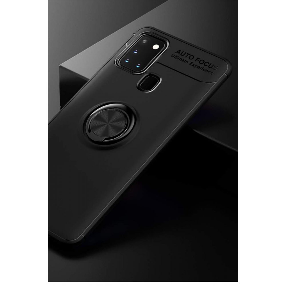  Samsung Galaxy M31 Kılıf Range Yüzüklü Silikon - Siyah