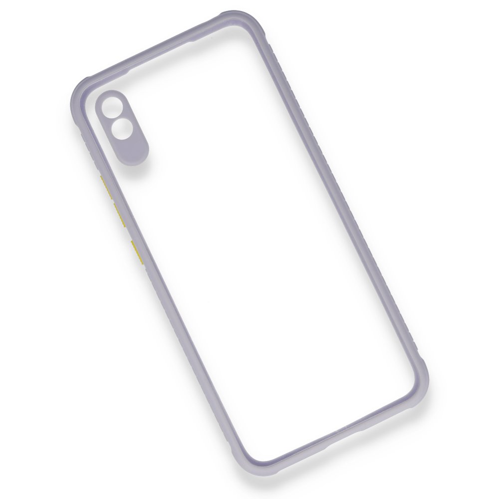 Redmi 9A Kılıf Miami Şeffaf Silikon - Lila Redmi 9A Kılıf Miami Şeffaf Silikon - Lila