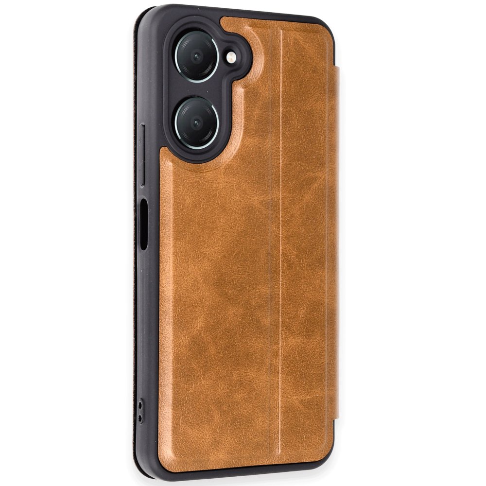  Vivo Y18 Kılıf Flip Cover - Taba