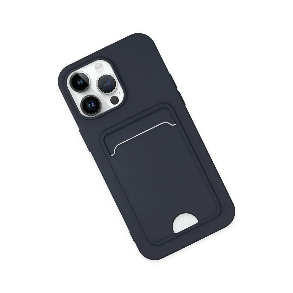  iPhone 14 Pro Kılıf Kelvin Kartvizitli Silikon - Lacivert