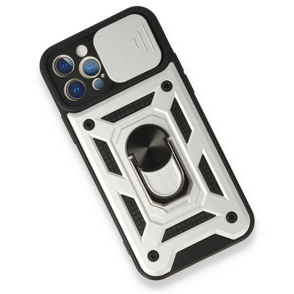 iPhone 12 Pro Kılıf Pars Lens Yüzüklü Silikon - Gümüş iPhone 12 Pro Kılıf Pars Lens Yüzüklü Silikon - Gümüş