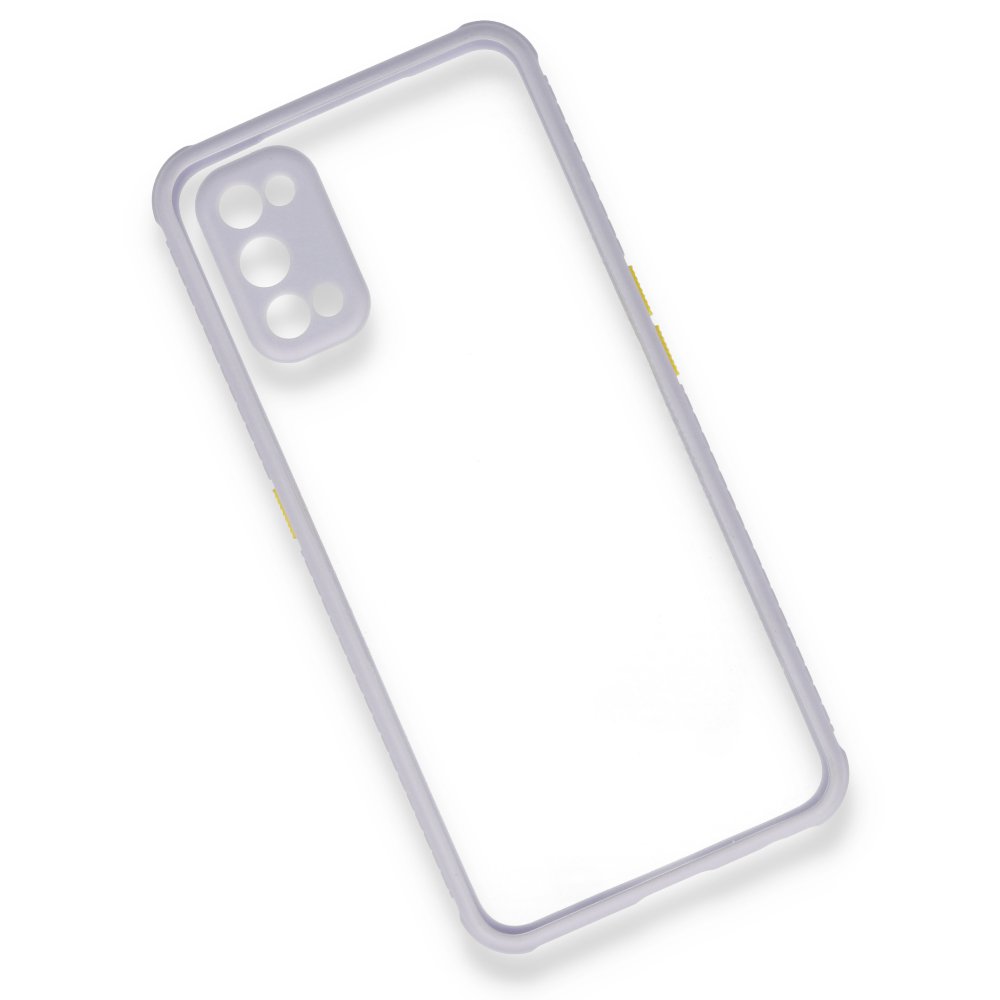 Realme 7 Pro Kılıf Miami Şeffaf Silikon - Lila  Realme 7 Pro Kılıf Miami Şeffaf Silikon - Lila
