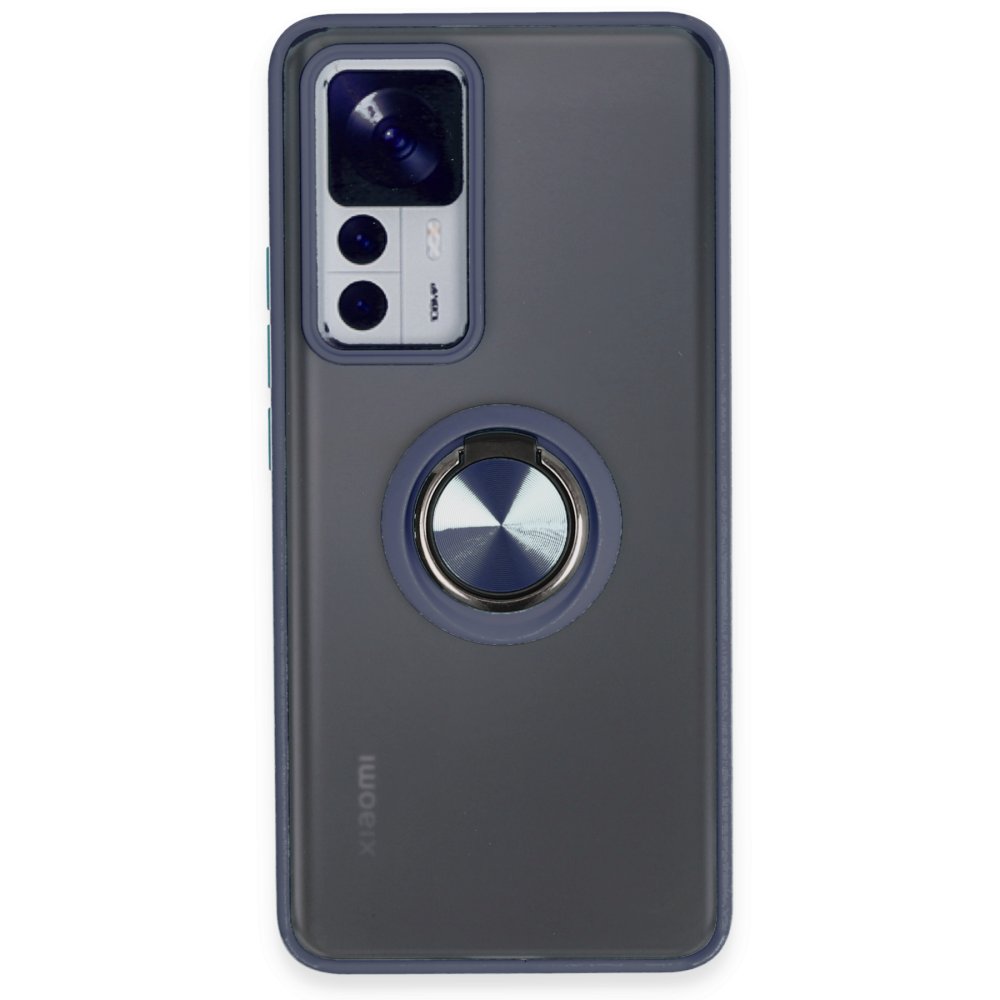 Xiaomi Mi 12T Pro Kılıf Montreal Yüzüklü Silikon Kapak - Lacivert  Xiaomi Mi 12T Pro Kılıf Montreal Yüzüklü Silikon Kapak - Lacivert